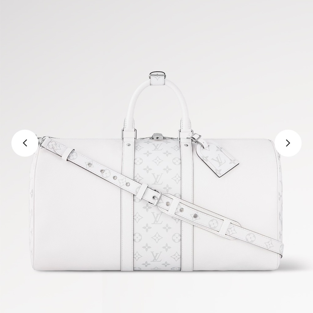 NWT M30885 Keepall Bandoulière 50 - Optic White- Taigarama leather
